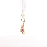 Colgante Rosette de Oro Amarillo 18K con Piedras Rosadas