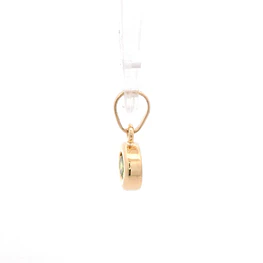 Colgante Punto de Luz de Oro Amarillo 18K con Piedra Verde