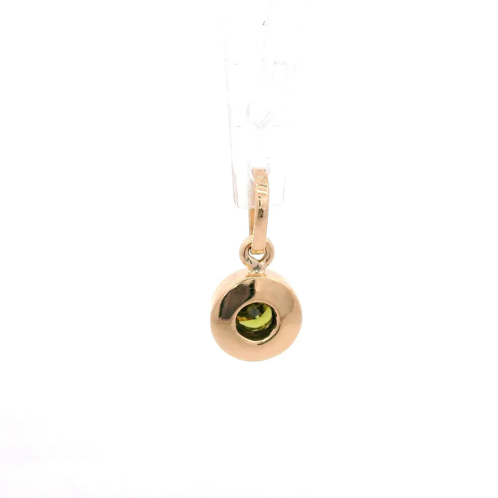 Colgante Punto de Luz de Oro Amarillo 18K con Piedra Verde