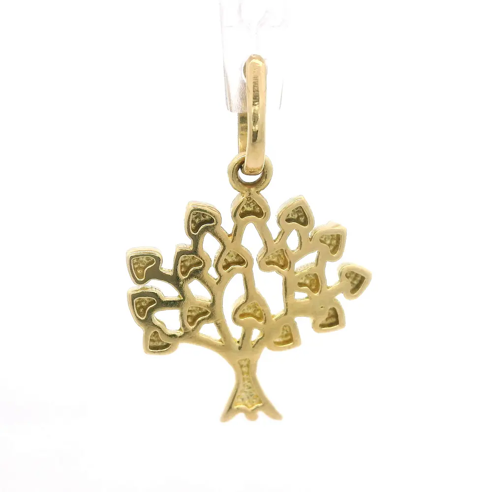 Colgante Árbol de la Vida con Corazones de Oro Amarillo 18K