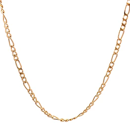 Cadena Fígaro 3x1 Tubular de Oro Rosado 18K – 55 cm