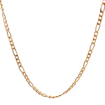 Cadena Fígaro 3x1 Tubular de Oro Rosado 18K – 55 cm