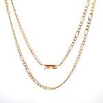 Cadena Fígaro 3x1 Tubular de Oro Rosado 18K – 55 cm