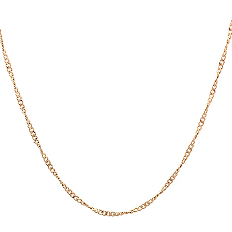 Cadena Barbada Espiral de Oro Rosado 18K