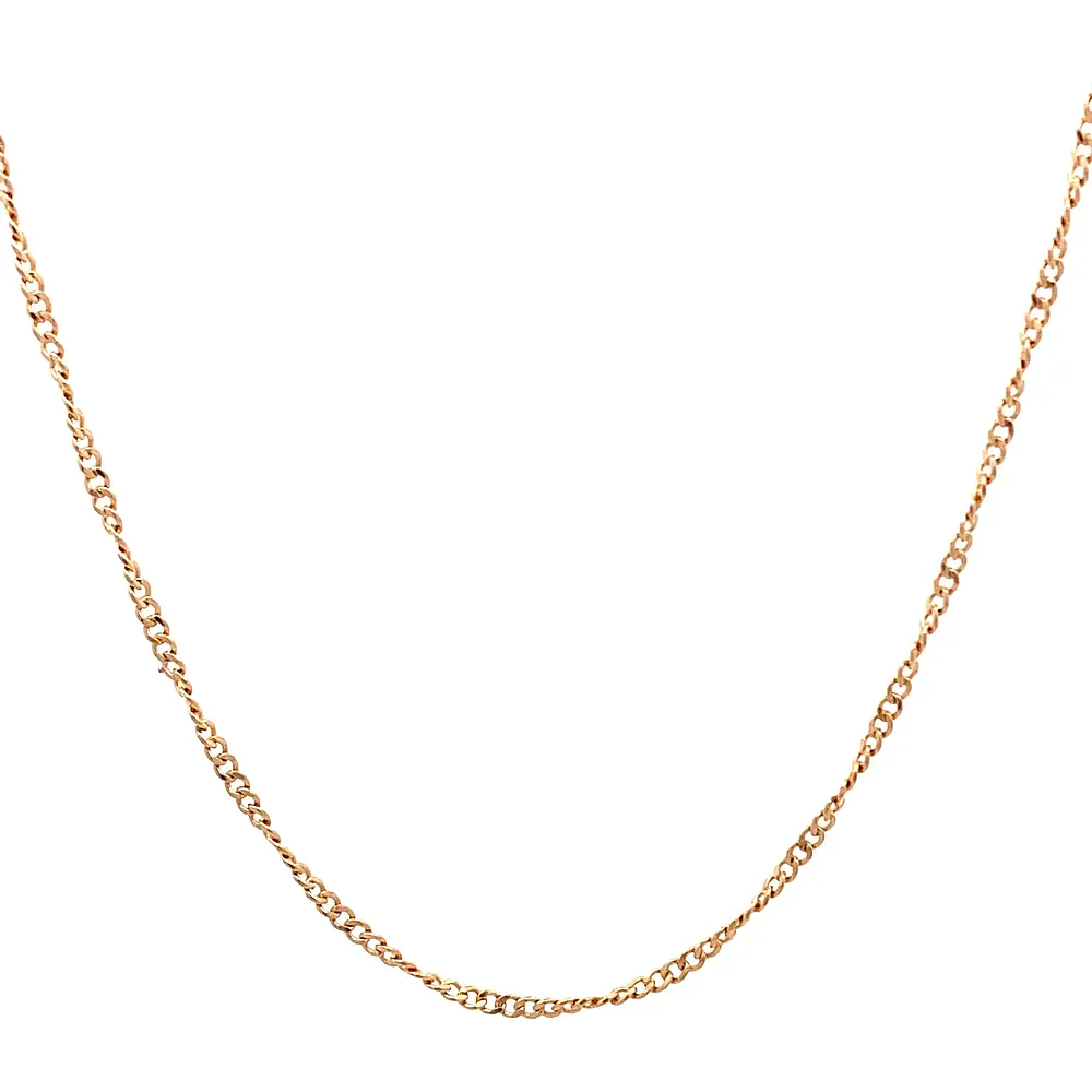 Cadena Barbada Espiral de Oro Rosado 18K