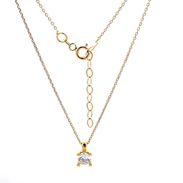 Cadena Limada de Oro Amarillo 18K con Dije Chatón