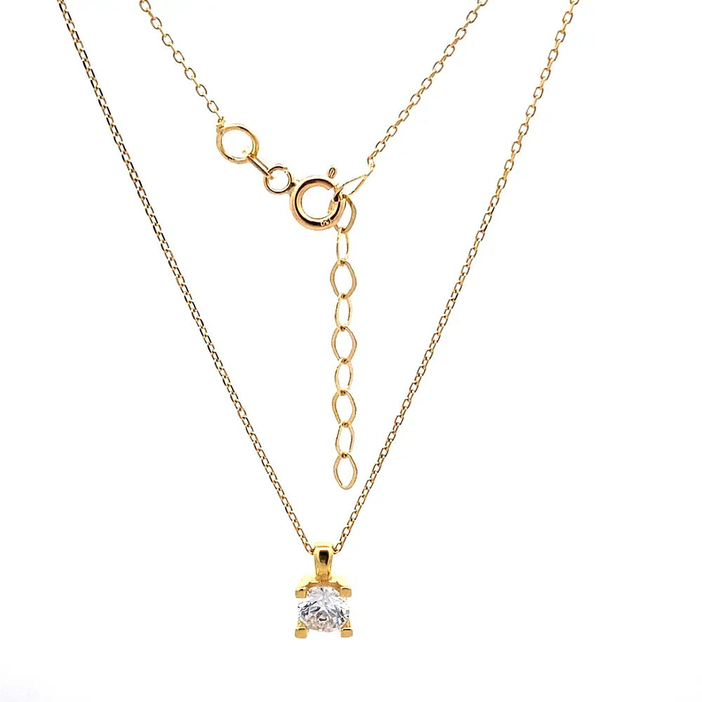 Cadena Limada de Oro Amarillo 18K con Dije Chatón