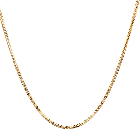 Cadena Espiga Doble de Oro Amarillo 18K