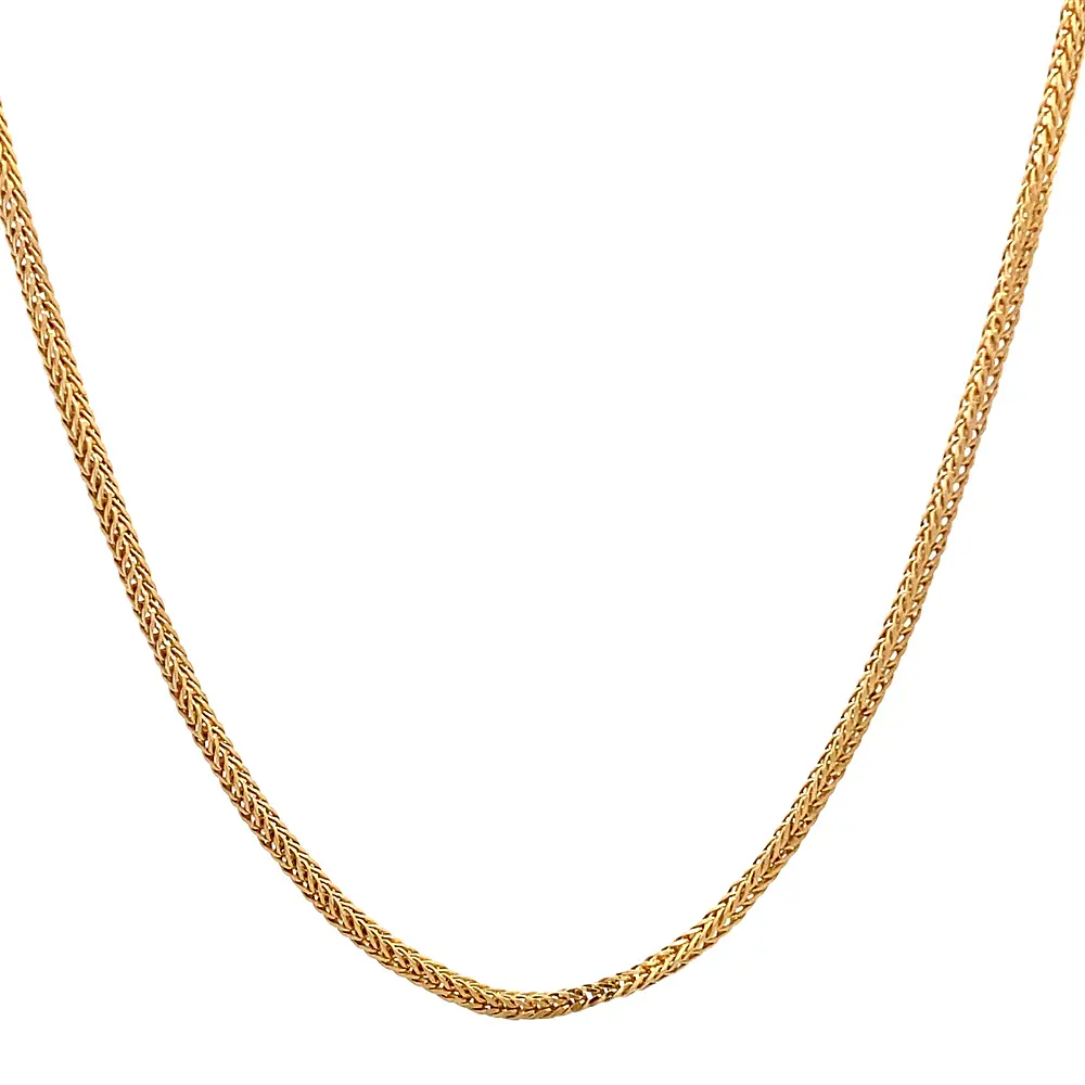 Cadena Espiga Doble de Oro Amarillo 18K