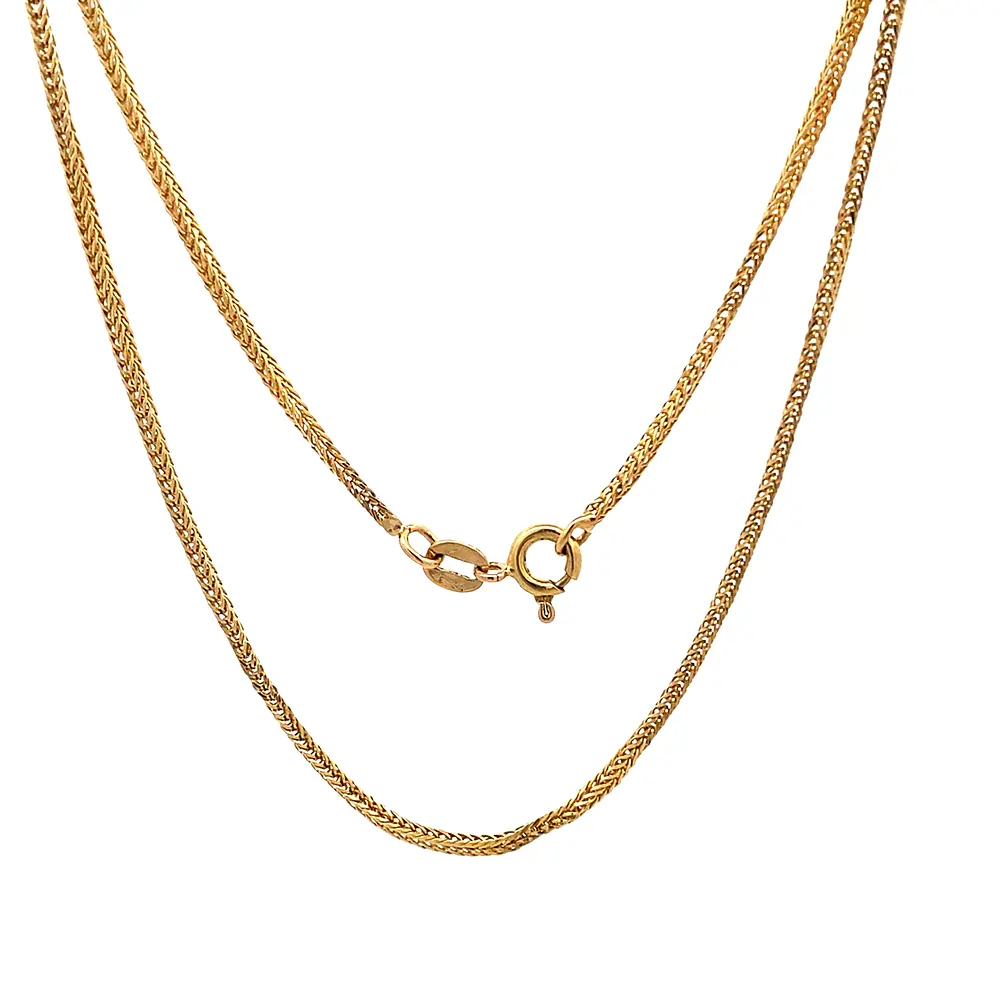 Cadena Espiga Doble de Oro Amarillo 18K