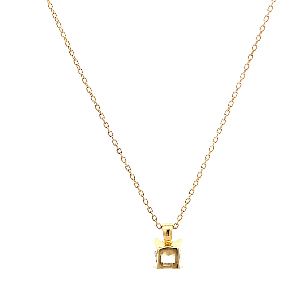 Cadena Limada de Oro Amarillo 18K con Dije Chatón