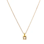 Cadena Limada de Oro Amarillo 18K con Dije Chatón
