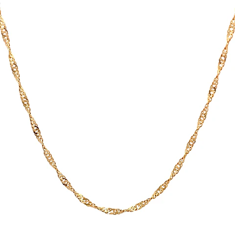 Cadena Singapur de Oro Amarillo 18K
