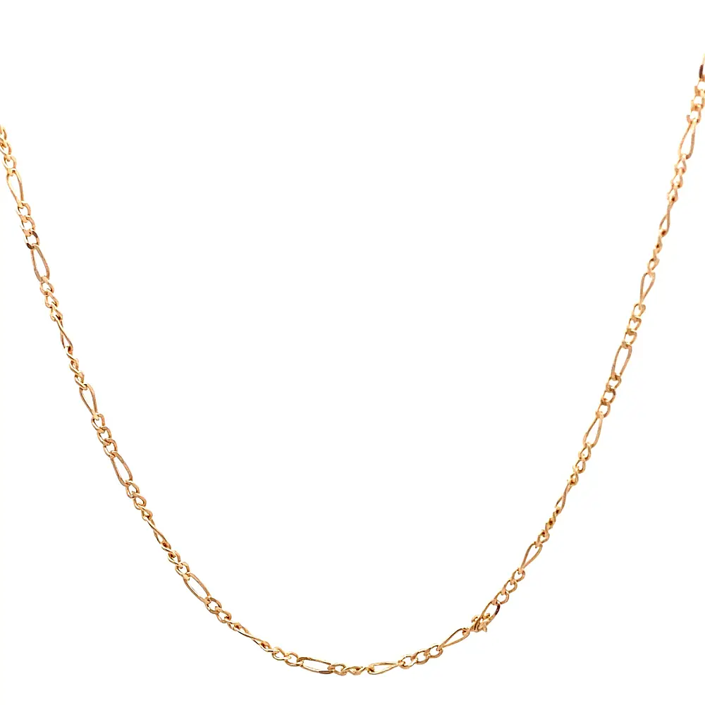 Cadena Fígaro 3x1 de Oro Amarillo 18K
