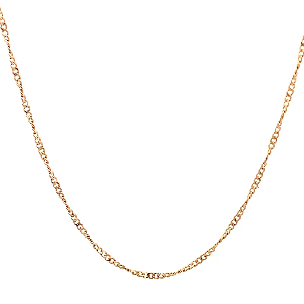 Cadena Barbada Espiral de Oro Rosado 18K