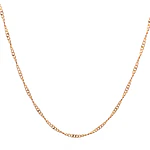 Cadena Barbada Espiral de Oro Rosado 18K