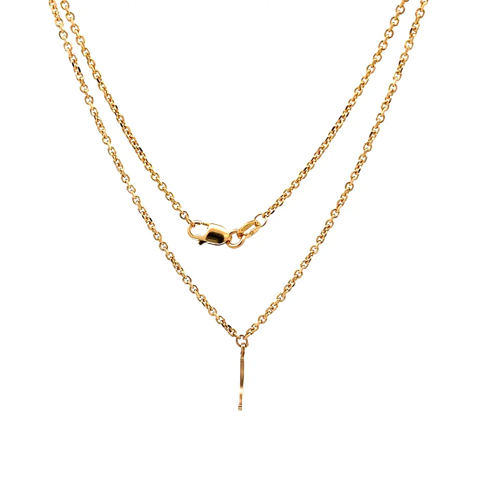 Cadena Rolo de Oro Amarillo 18K con 3 Dijes de Luna