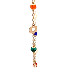 Cadena Limada de Oro Amarillo 18K con Dije Flores Multicolor