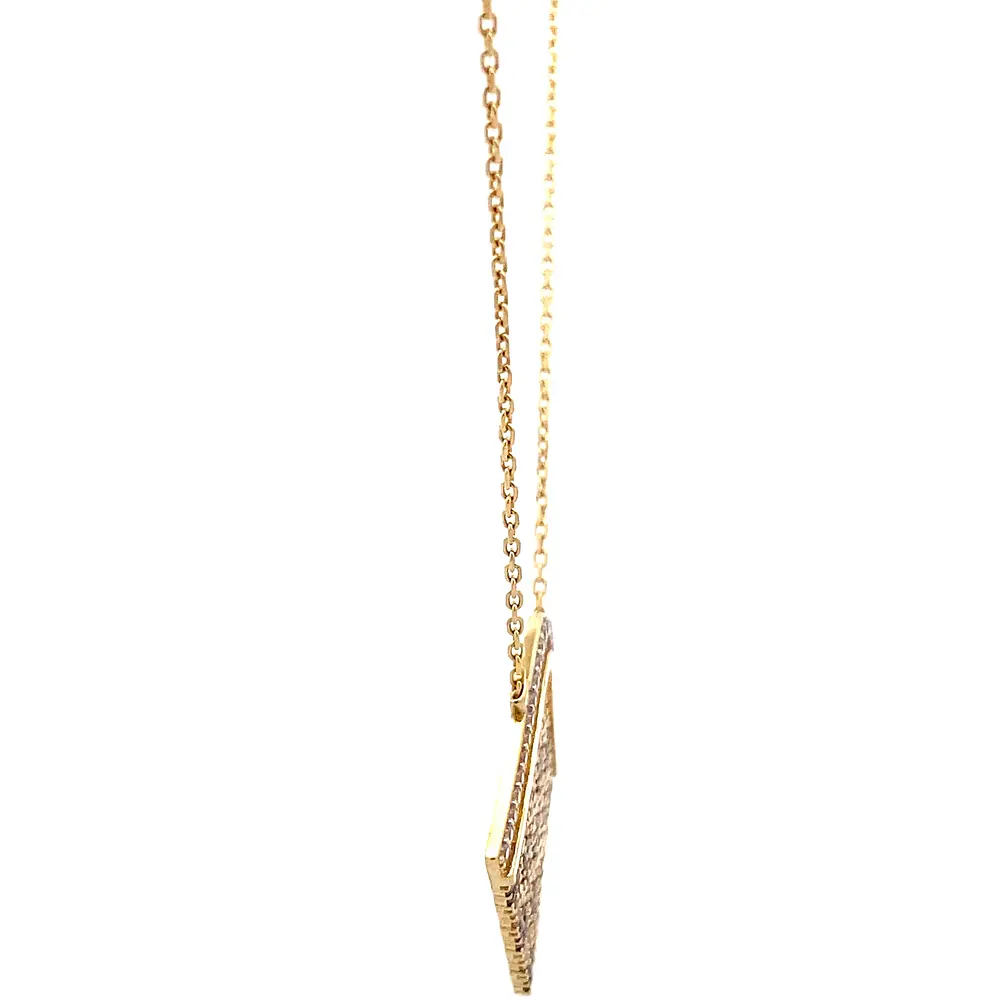 Cadena de Oro Amarillo 18K con Dije Rombo Multicolor