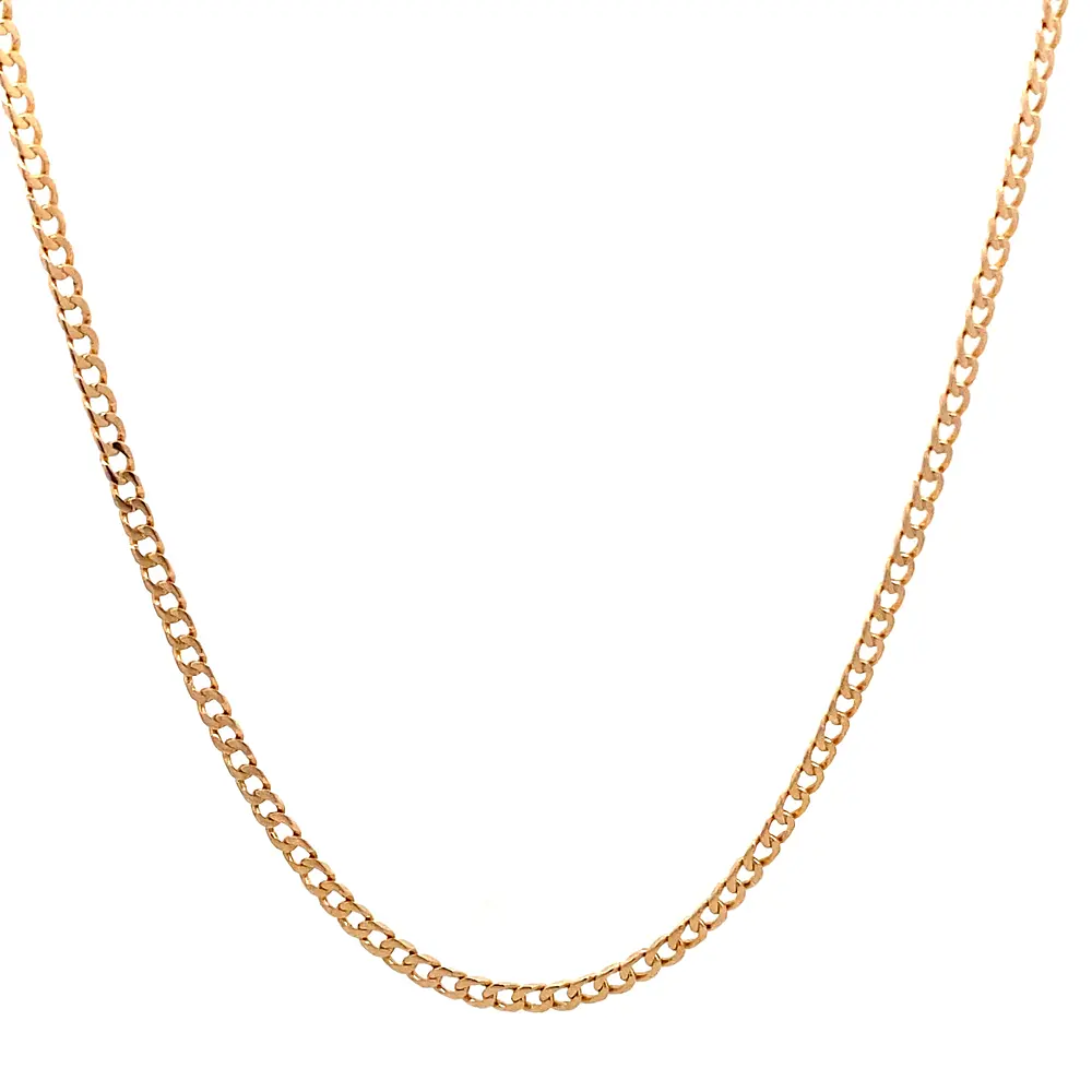 Cadena Barbada de Oro Rosado 18K
