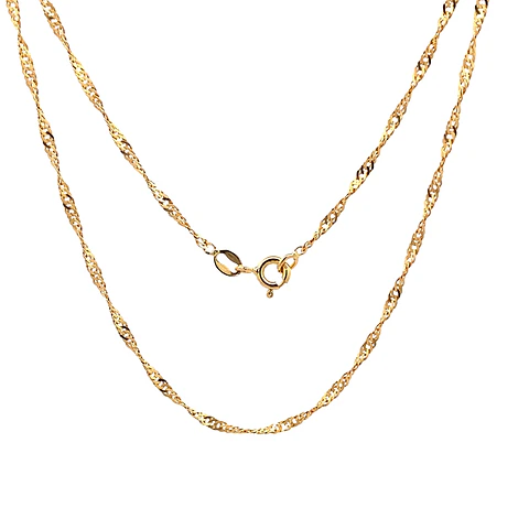 Cadena Singapur de Oro Amarillo 18K