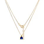 Cadena Limada de Oro Amarillo 18K con Dije Chatón Azul