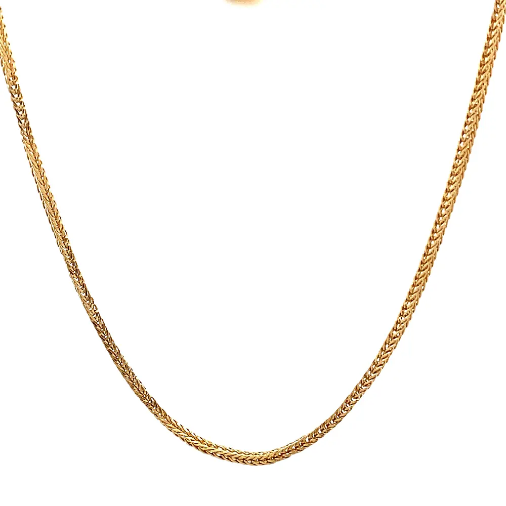 Cadena Espiga Doble de Oro Amarillo 18K