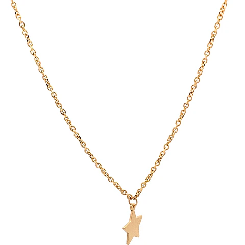 Cadena Rolo de Oro Amarillo 18K con 3 Dijes de Estrella