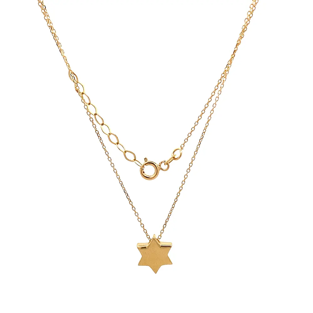 Cadena Limada de Oro Amarillo 18K con Dije Estrella