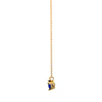 Cadena Limada de Oro Amarillo 18K con Dije Chatón Azul