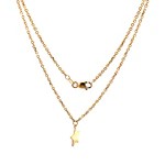 Cadena Rolo de Oro Amarillo 18K con 3 Dijes de Estrella