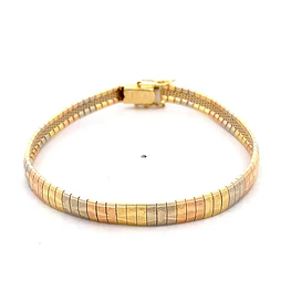 Pulsera Articulada Diamantada Tres Oros 18K