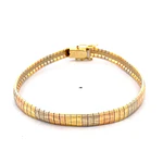 Pulsera Articulada Diamantada Tres Oros 18K