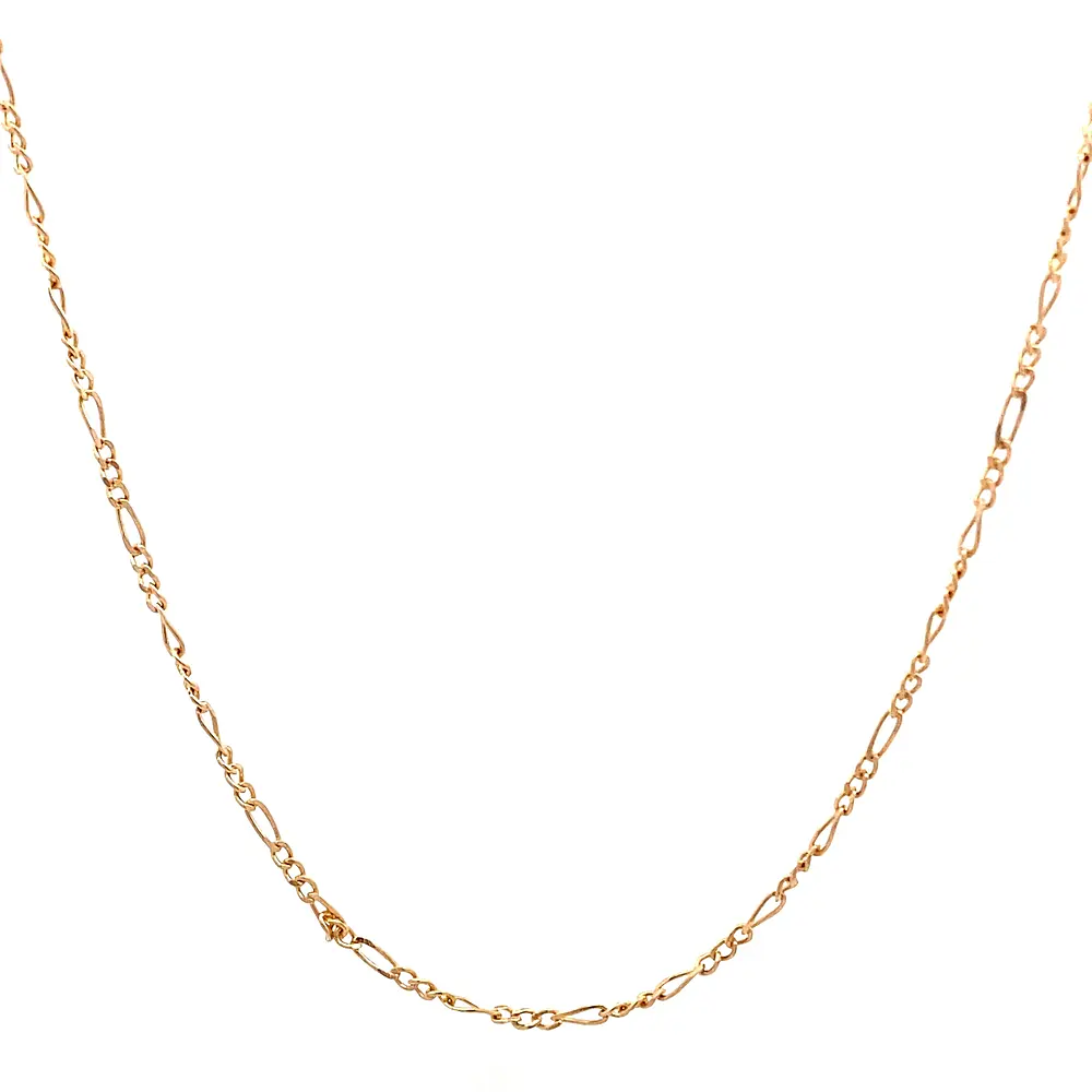 Cadena Fígaro 3x1 de Oro Amarillo 18K