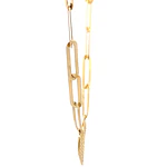 Cadena Ovalada Calada de Oro Amarillo 18K con Dije Corazón