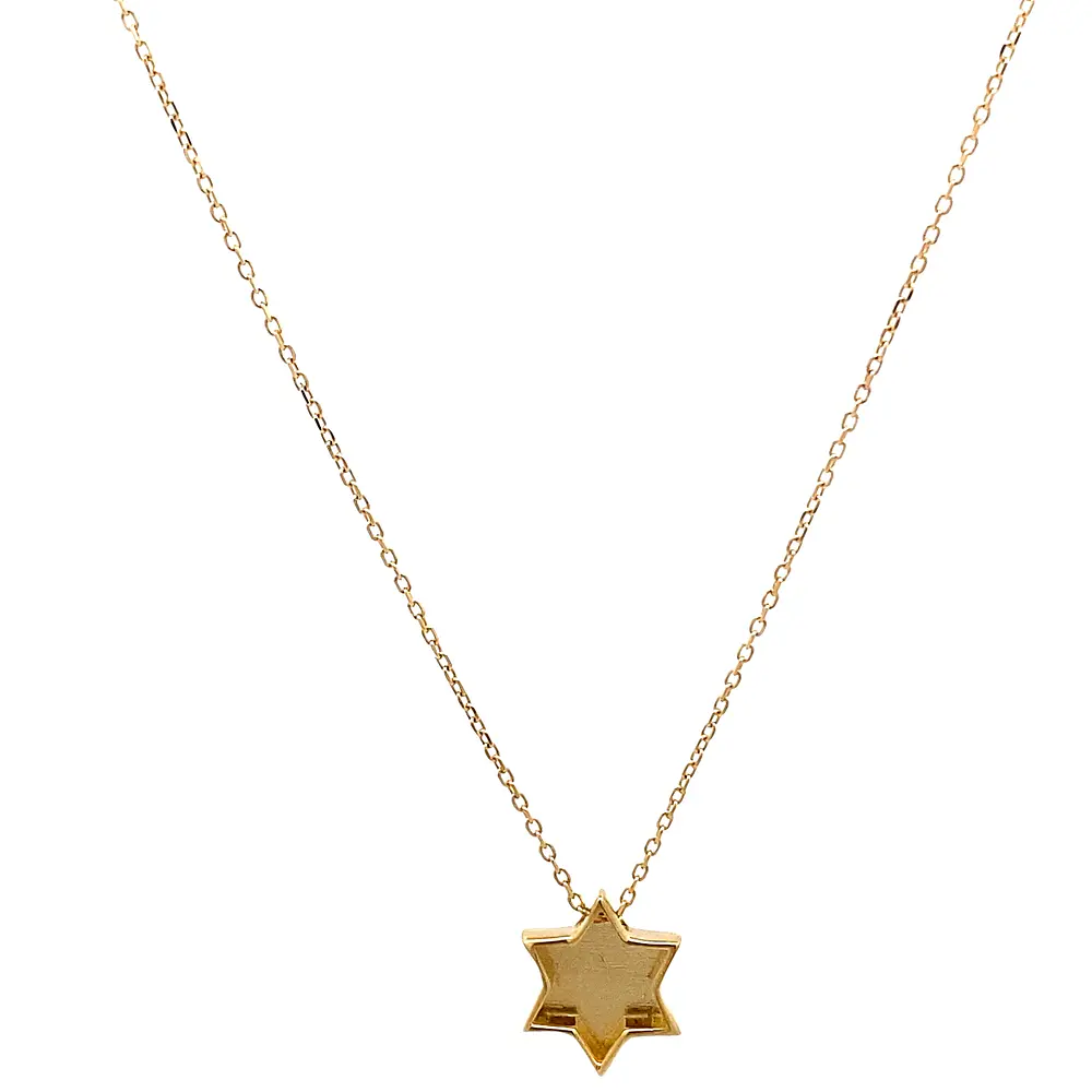Cadena Limada de Oro Amarillo 18K con Dije Estrella