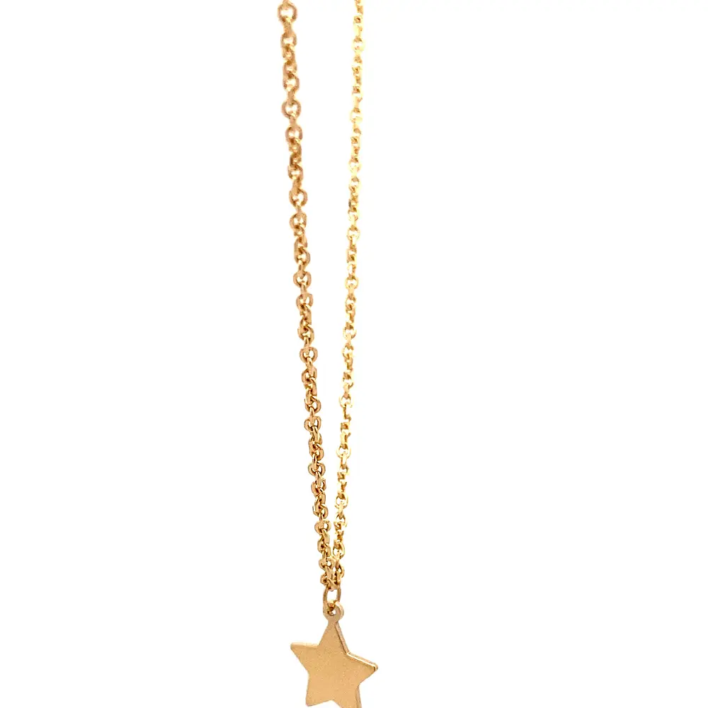 Cadena Rolo de Oro Amarillo 18K con 3 Dijes de Estrella