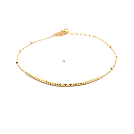 Pulsera Limada de Oro Amarillo 18K con Esferas y Punto de Luz