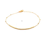 Pulsera Limada de Oro Amarillo 18K con Esferas y Punto de Luz