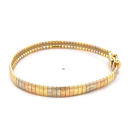 Pulsera Articulada Diamantada Tres Oros 18K