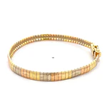 Pulsera Articulada Diamantada Tres Oros 18K