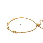 Pulsera Barbada Doble de Oro Amarillo 18K con Esferas Diamantadas