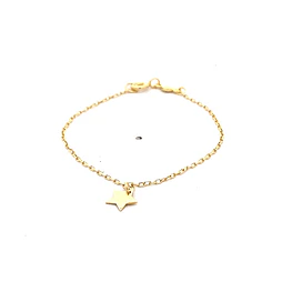 Pulsera Limada de Oro Amarillo 18K con Dije Estrella