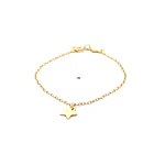 Pulsera Limada de Oro Amarillo 18K con Dije Estrella