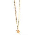Cadena Rolo de Oro Amarillo 18K con 3 Dijes de Estrella