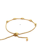 Pulsera Barbada Doble de Oro Amarillo 18K con Esferas Diamantadas