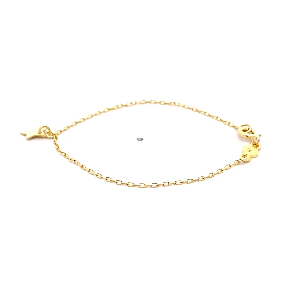 Pulsera Limada de Oro Amarillo 18K con Dije Estrella