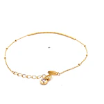 Pulsera Limada de Oro Amarillo 18K con Esferas y Punto de Luz