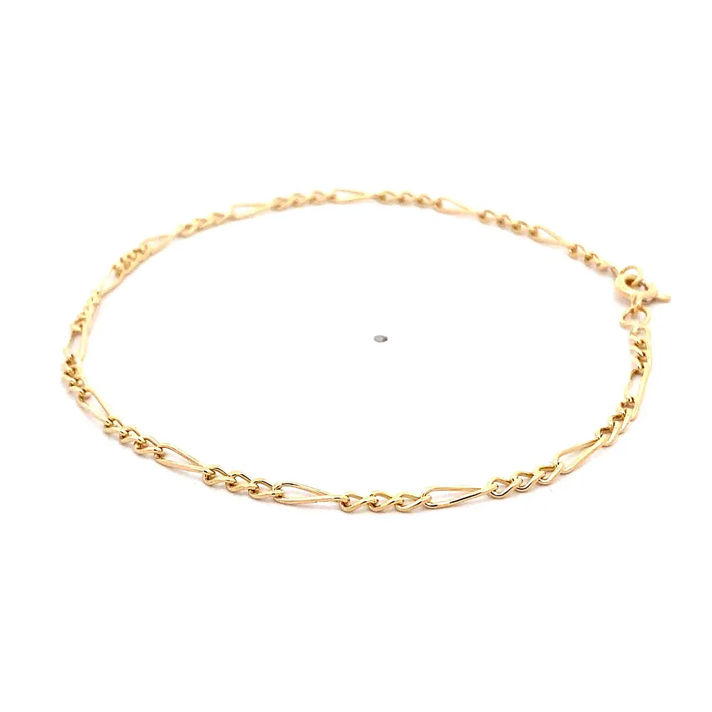 Pulsera Fígaro 3x1 de Oro Amarillo 18K