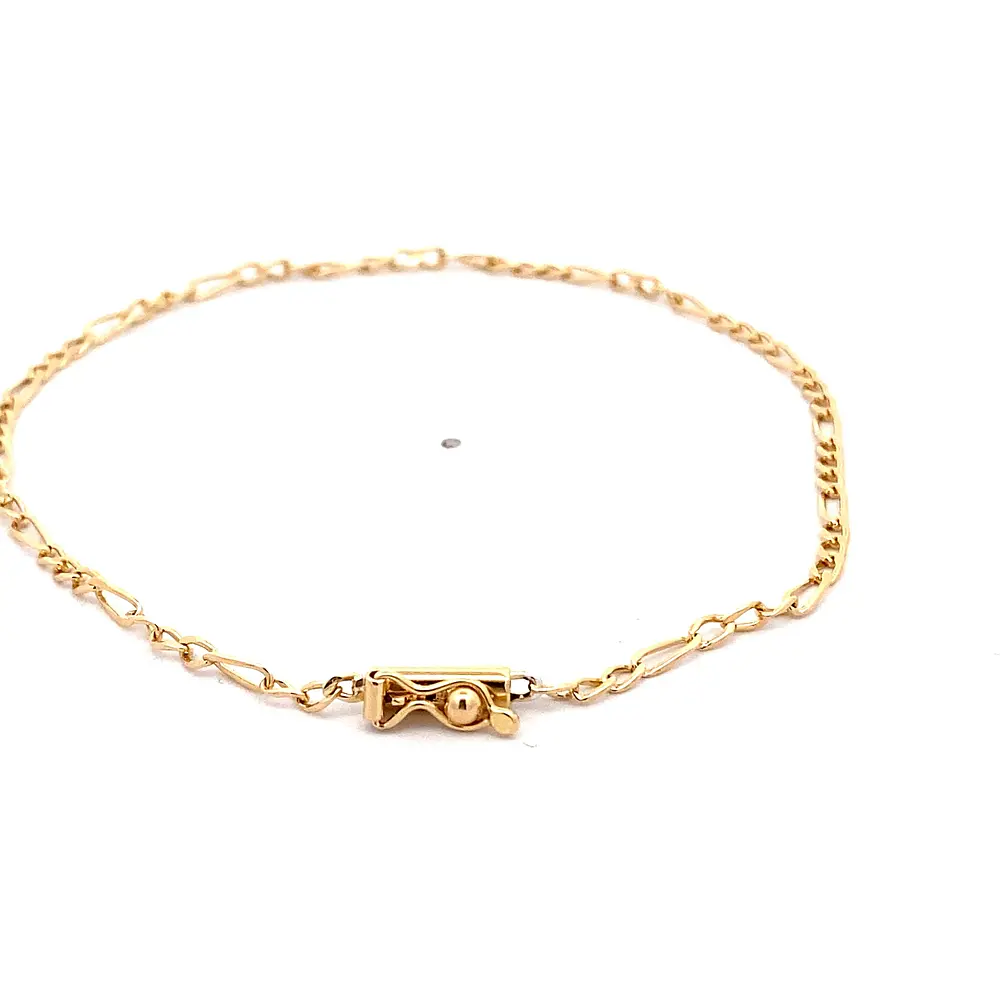 Pulsera Fígaro 3x1 de Oro Amarillo 18K